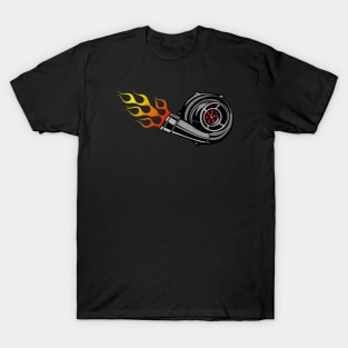 Turbocharger with flames design T-Shirt